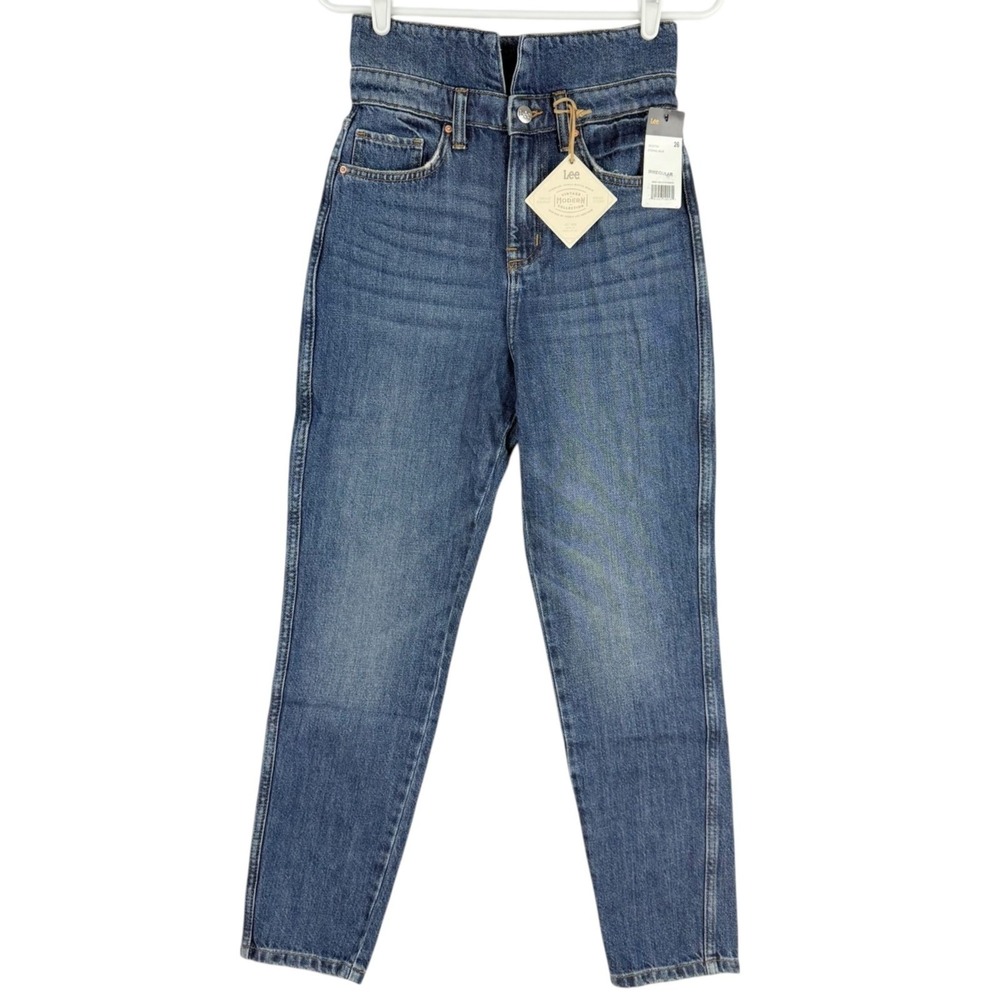 Lee Women's Vintage Modern High Waist Skinny Blue Denim Jeans Size 26 NWT